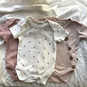 Rabbit and Bear Baby Girl Onesies